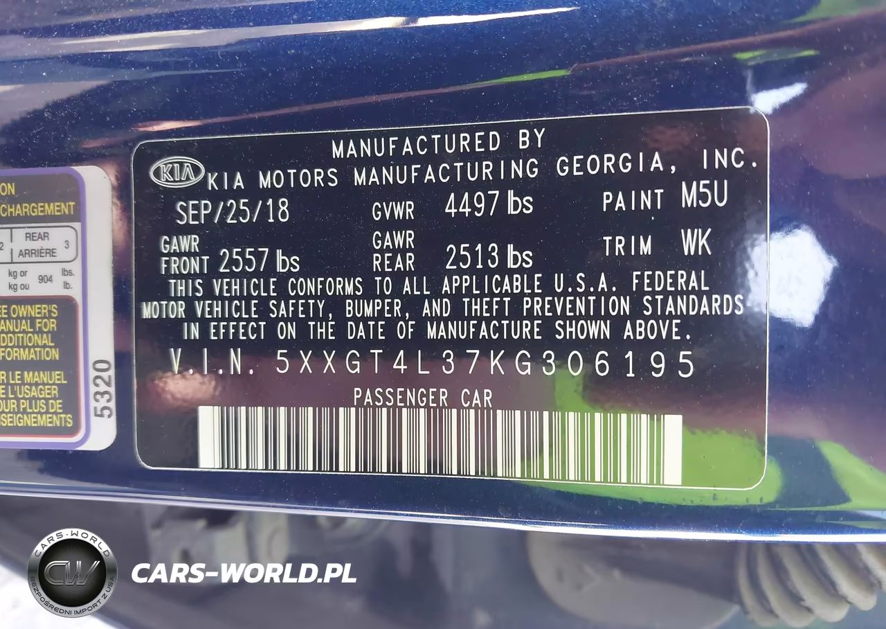 2019 Kia Optima S VIN:5XXGT4L37KG306195 - 9