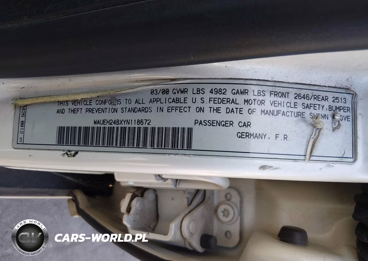 2000 Audi A6 VIN:WAUEH24BXYN118672 - 9