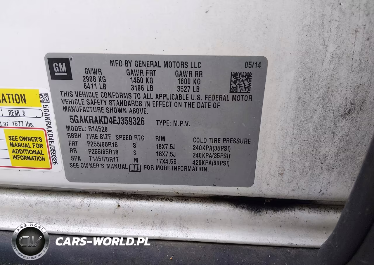 2014 Buick Enclave Convenience VIN:5GAKRAKD4EJ359326 - 9