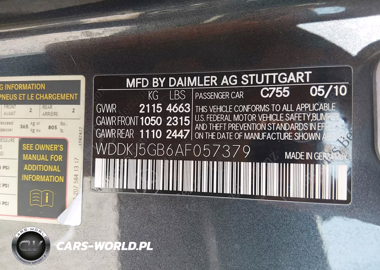 2010 Mercedes-Benz E 350 VIN:WDDKJ5GB6AF057379 - 9