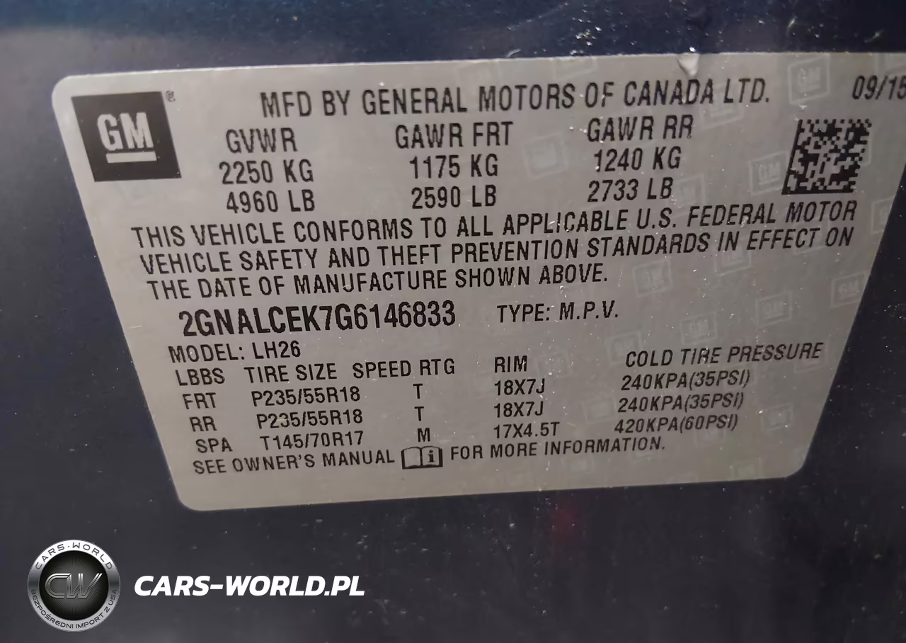 2016 Chevrolet Equinox Lt VIN:2GNALCEK7G6146833 - 9