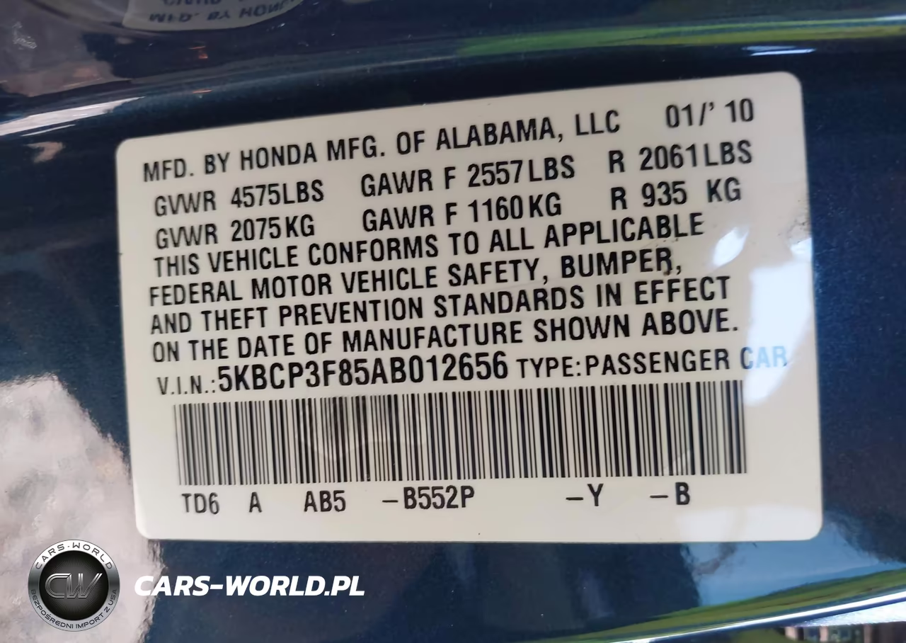 2010 Honda Accord 3.5 Ex-L VIN:5KBCP3F85AB012656 - 9