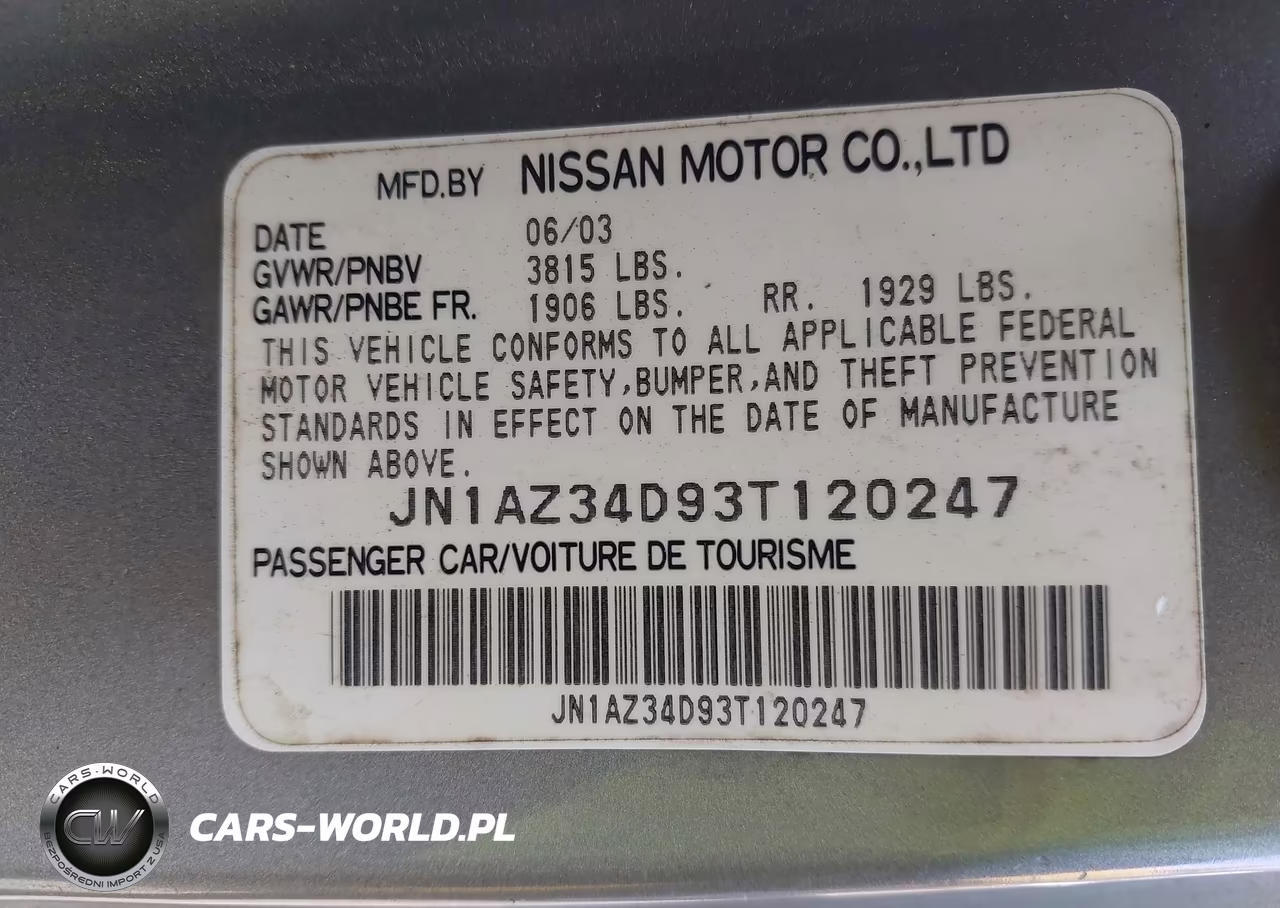 2003 Nissan 350Z Enthusiast VIN:JN1AZ34D93T120247 - 9