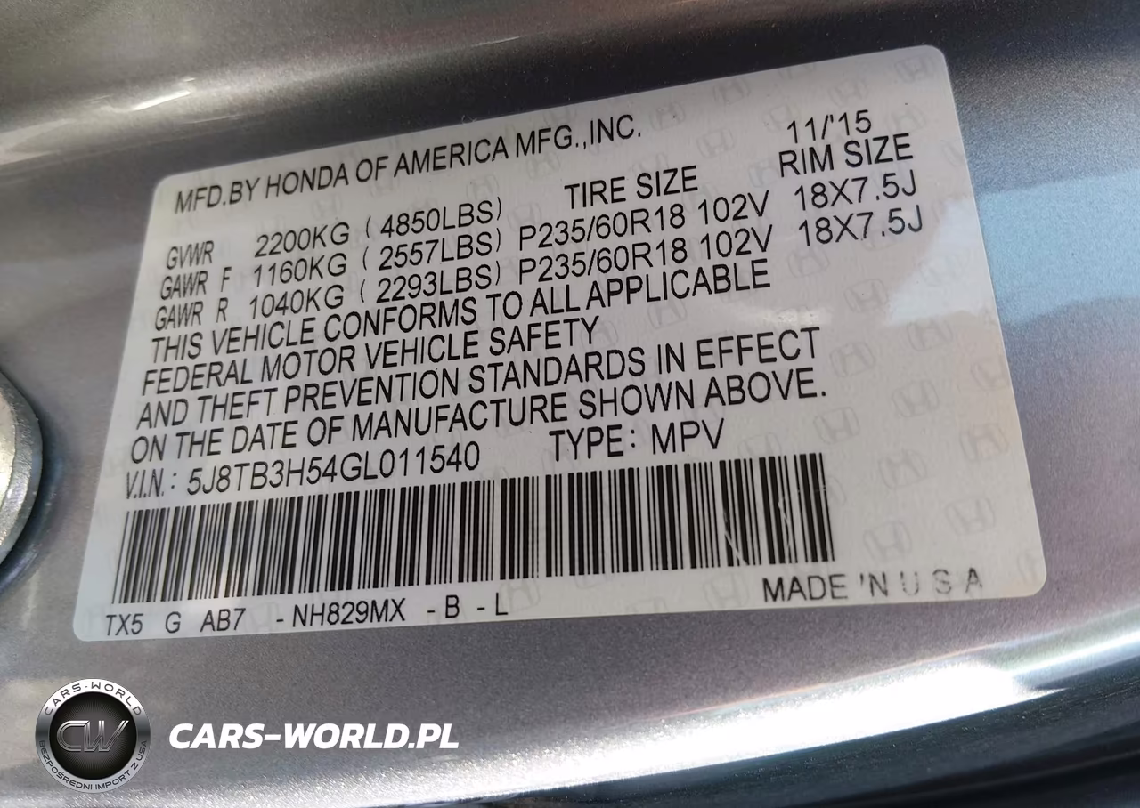 2016 Acura Rdx Technology Acurawatch Plus Packages-Technology Package VIN:5J8TB3H54GL011540 - 9