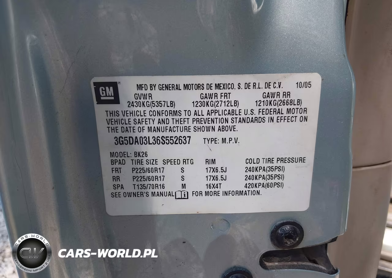 2006 Buick Rendezvous Cx VIN:3G5DA03L36S552637 - 9