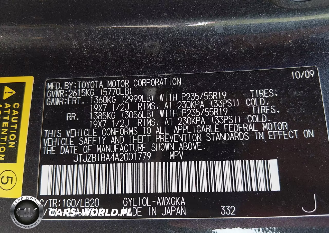 2010 Lexus Rx 450H VIN:JTJZB1BA4A2001779 - 9