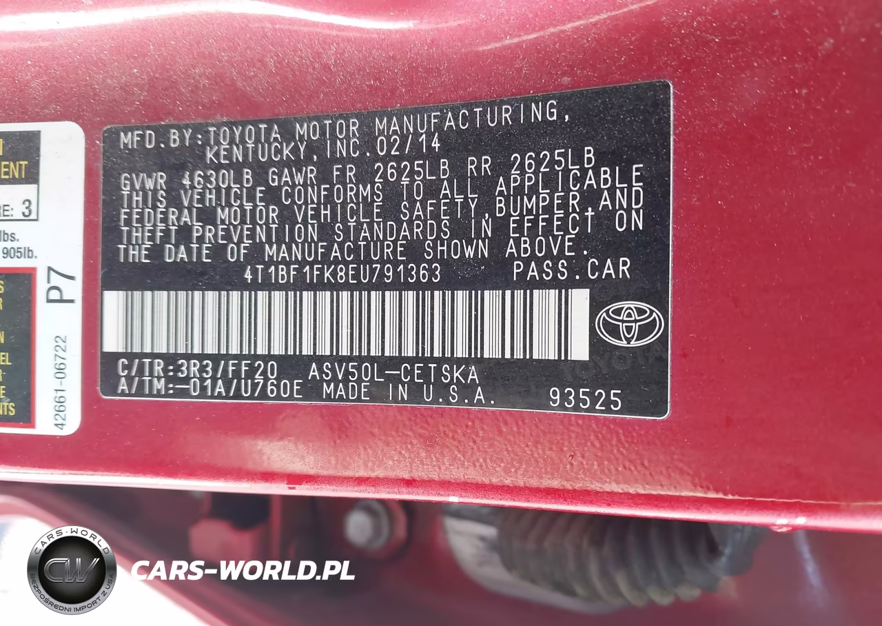 2014 Toyota Camry Se VIN:4T1BF1FK8EU791363 - 9