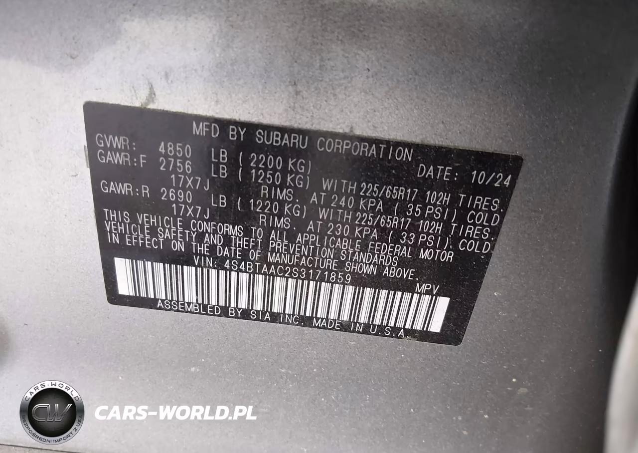 2025 Subaru Outback VIN:4S4BTAAC2S3171859 - 9