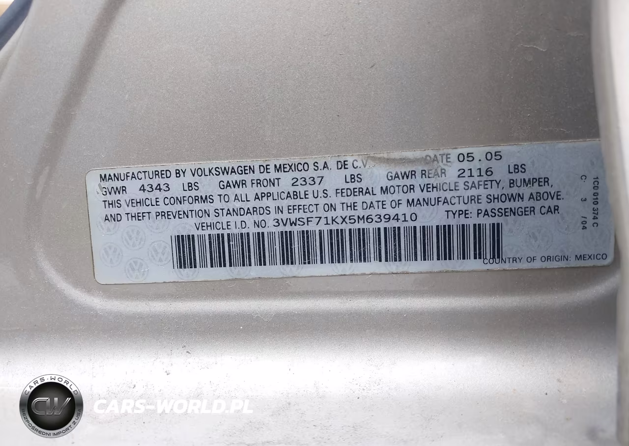 2005 Volkswagen Jetta 2.5 VIN:3VWSF71KX5M639410 - 9