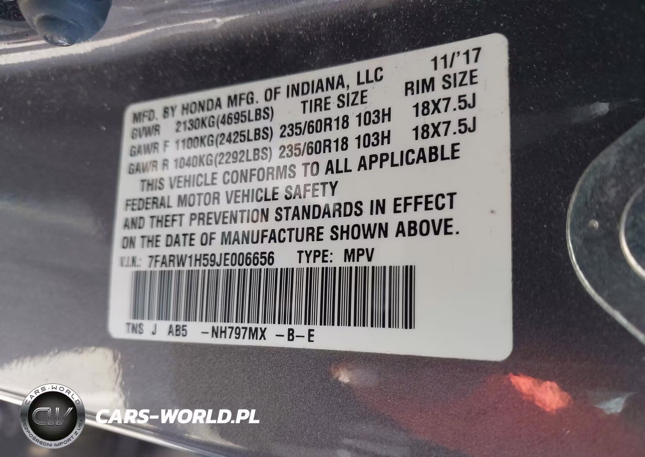 2018 Honda Cr-V Ex VIN:7FARW1H59JE006656 - 9