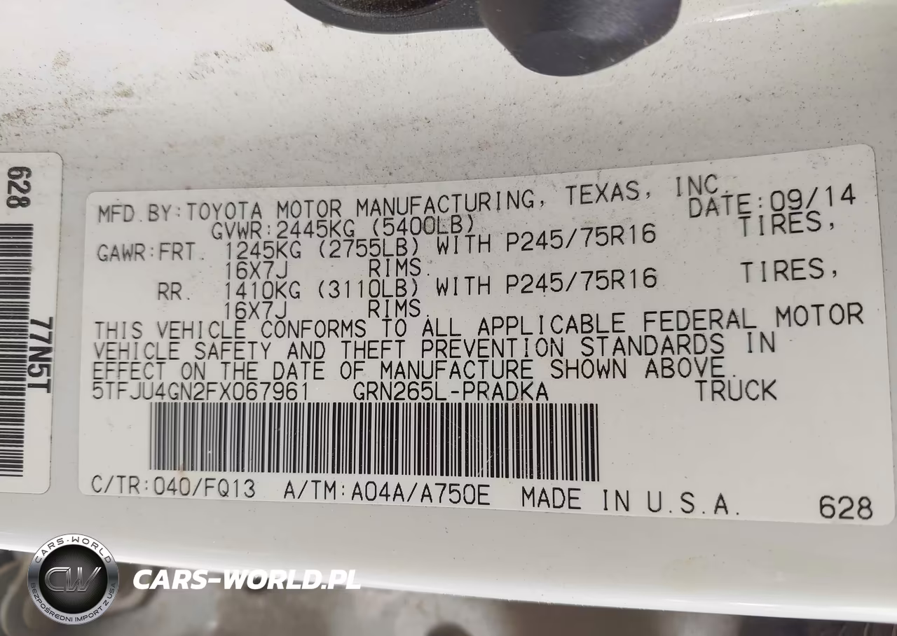 2015 Toyota Tacoma Prerunner V6 VIN:5TFJU4GN2FX067961 - 9