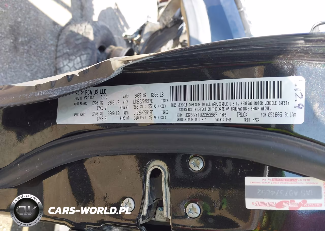 2016 Ram 1500 Rebel VIN:1C6RR7YT1GS353907 - 9