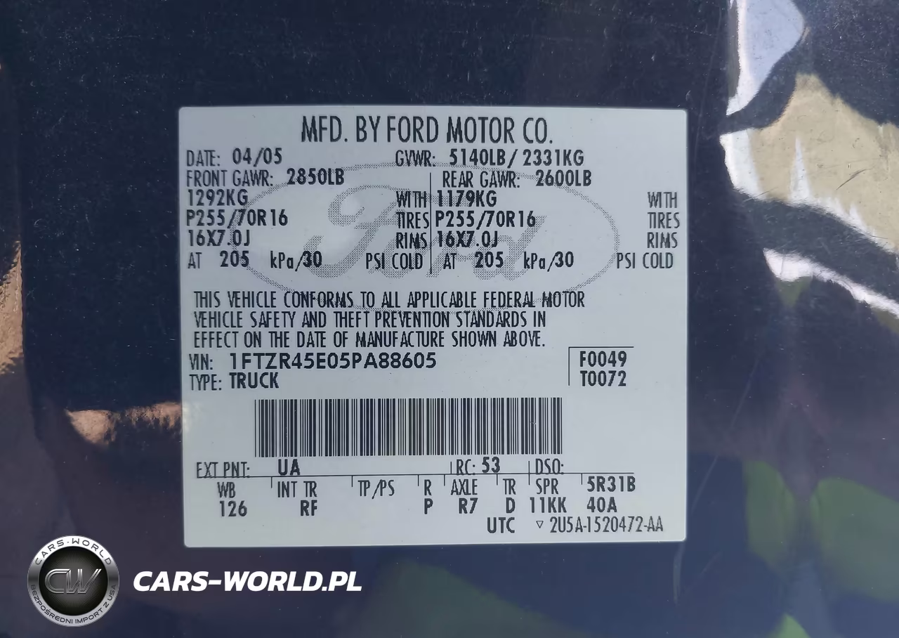 2005 Ford Ranger Edge-Fx4 Level Ii-Fx4 Off-Road-Xlt VIN:1FTZR45E05PA88605 - 9
