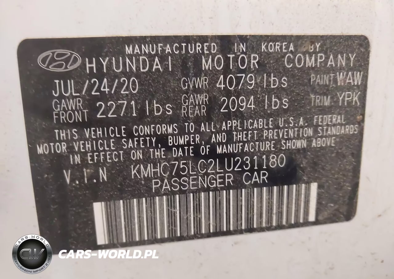 2020 Hyundai Ioniq Hybrid Se VIN:KMHC75LC2LU231180 - 9