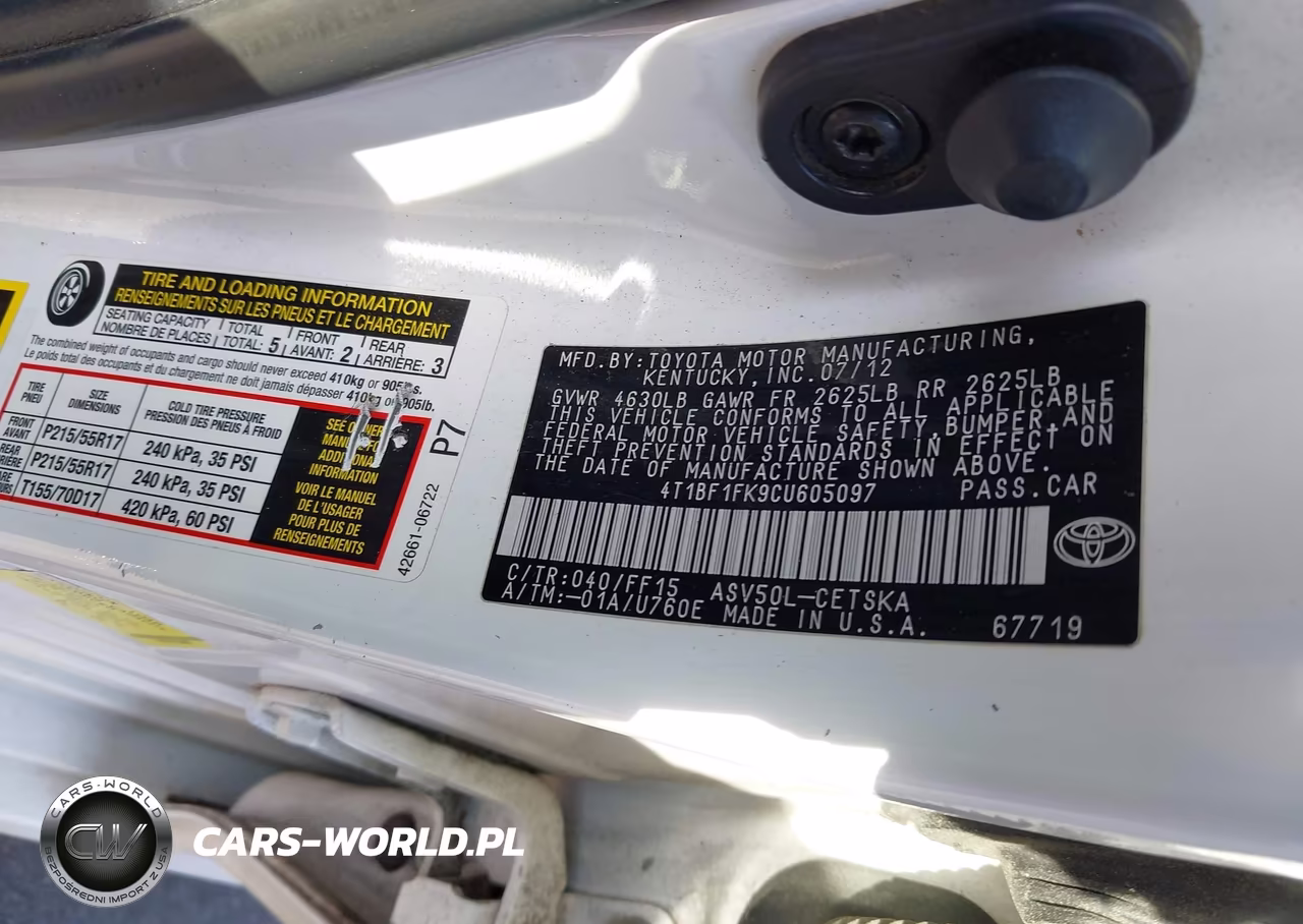 2012 Toyota Camry Se VIN:4T1BF1FK9CU605097 - 9