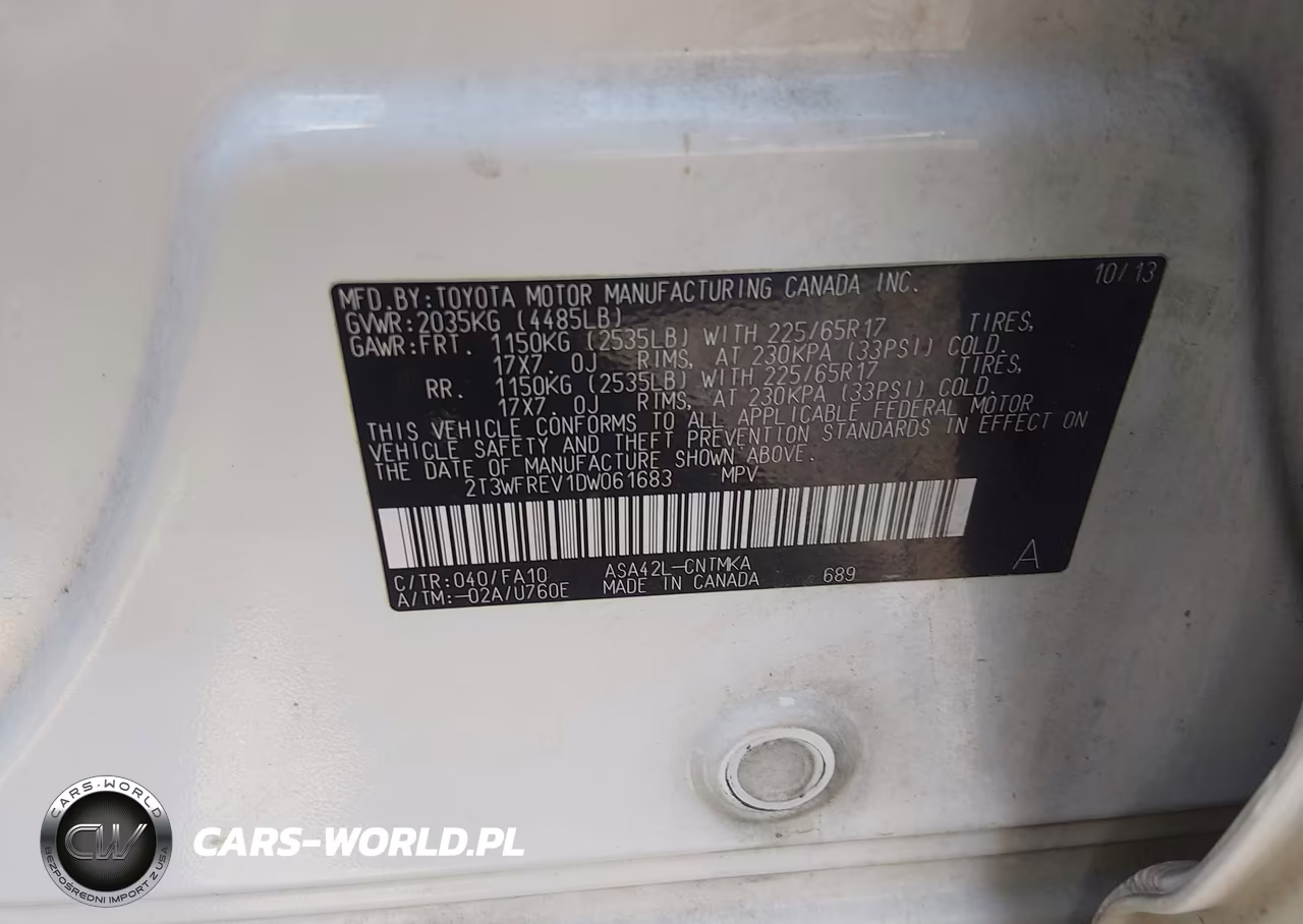 2013 Toyota Rav4 Xle VIN:2T3WFREV1DW061683 - 9