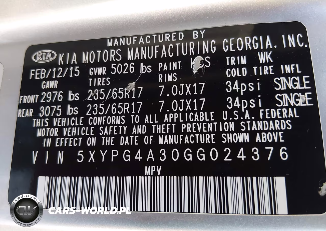 2016 Kia Sorento 2.4L L VIN:5XYPG4A30GG024376 - 9