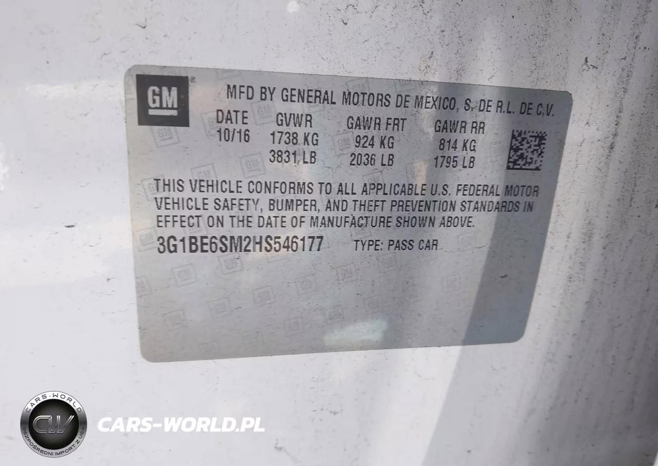 2017 Chevrolet Cruze Lt Auto VIN:3G1BE6SM2HS546177 - 9