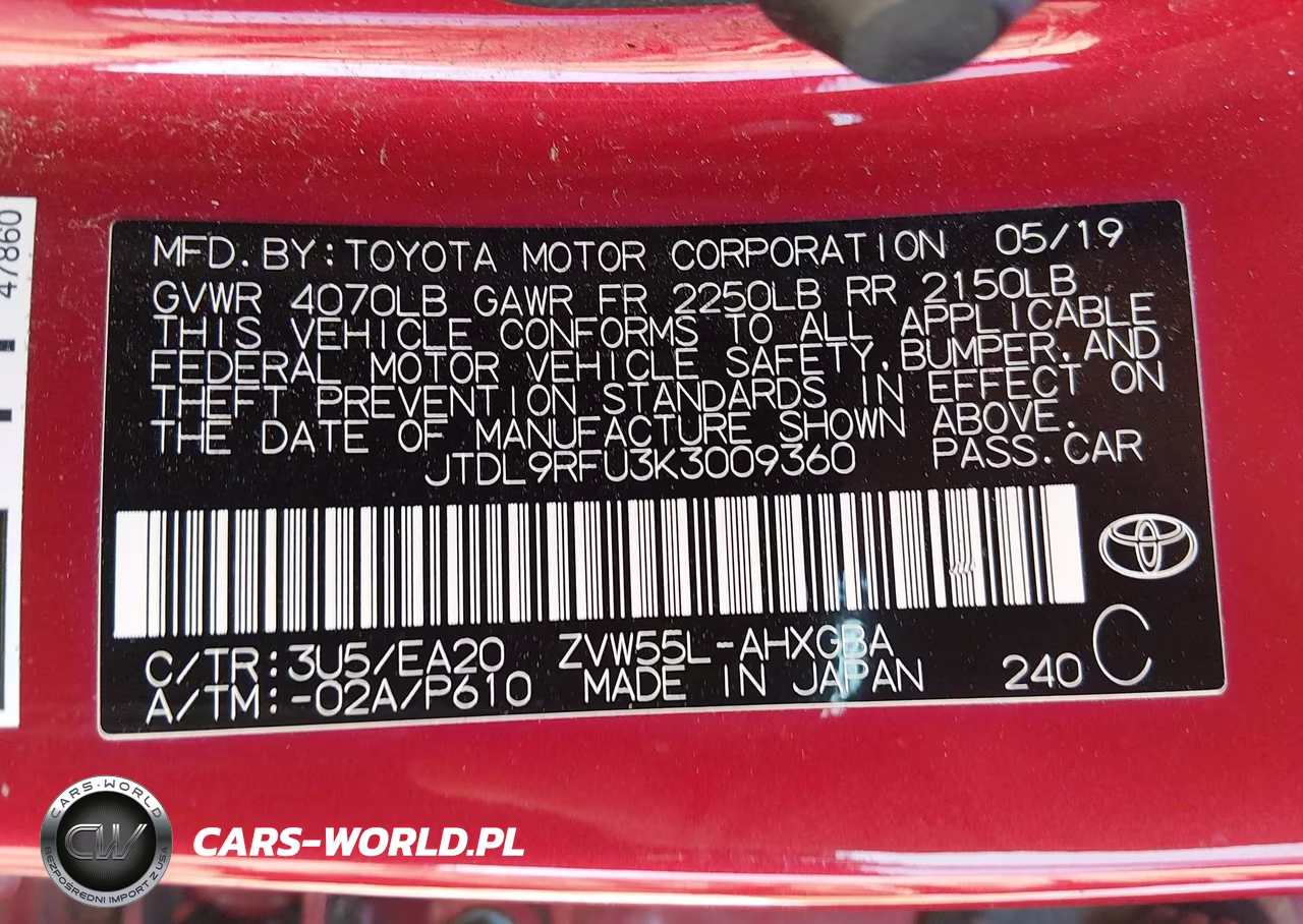 2019 Toyota Prius Xle VIN:JTDL9RFU3K3009360 - 9