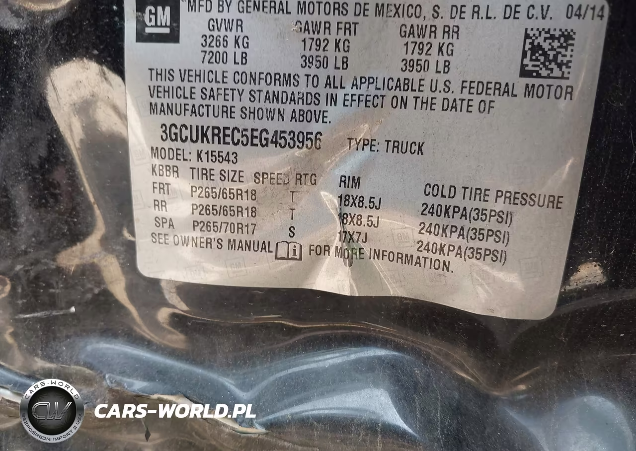2014 Chevrolet Silverado 1500 2Lt VIN:3GCUKREC5EG453956 - 9