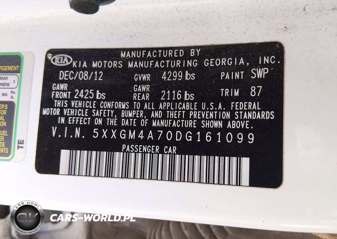 2013 Kia Optima Lx VIN:5XXGM4A70DG161099 - 9