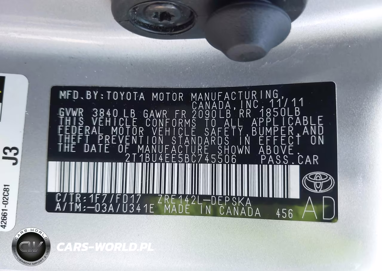 2011 Toyota Corolla S VIN:2T1BU4EE5BC745506 - 9