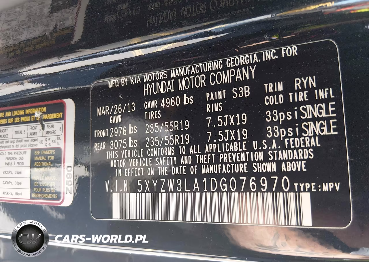 2013 Hyundai Santa Fe Sport 2.0T VIN:5XYZW3LA1DG076970 - 9