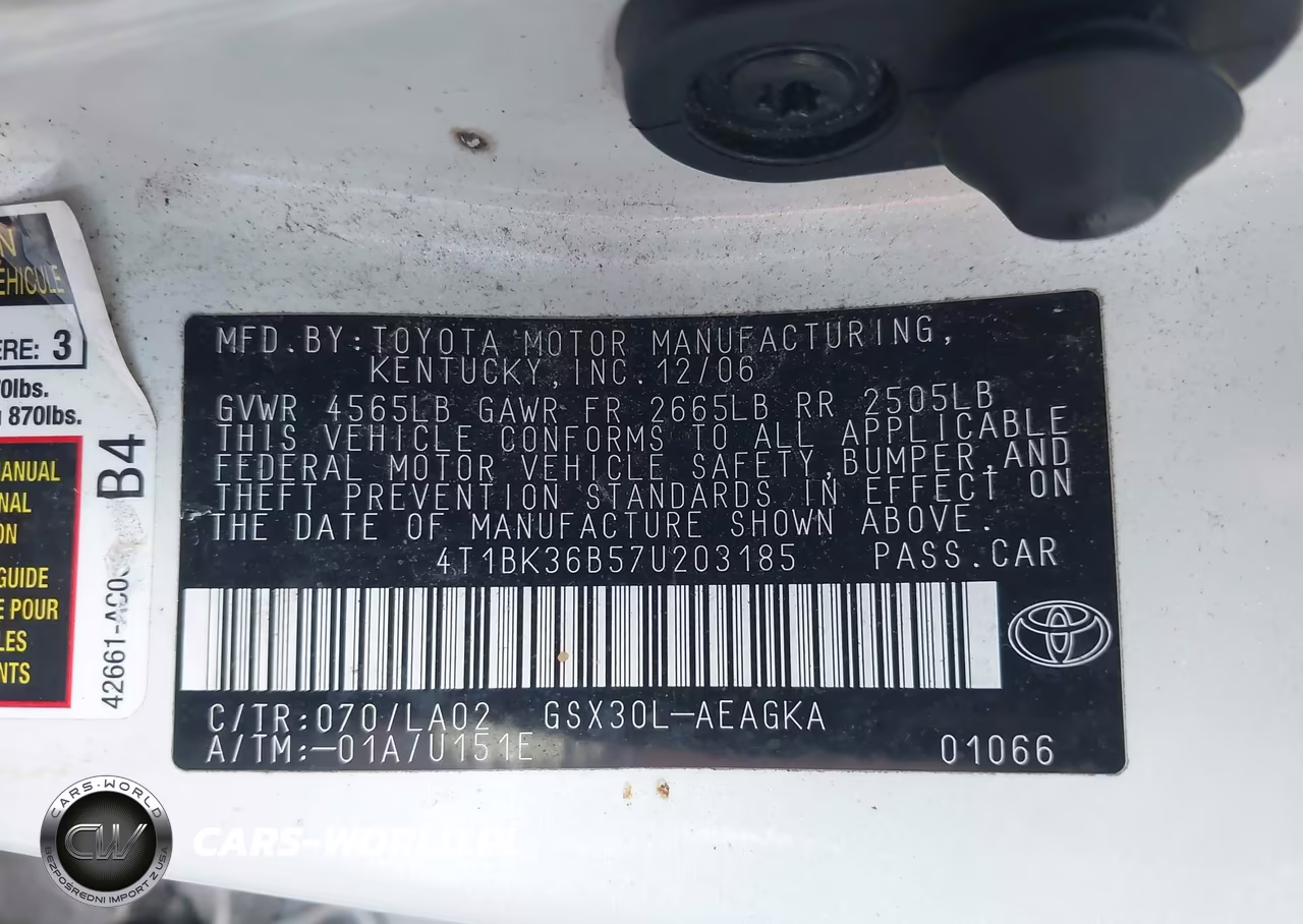 2007 Toyota Avalon Xls VIN:4T1BK36B57U203185 - 9