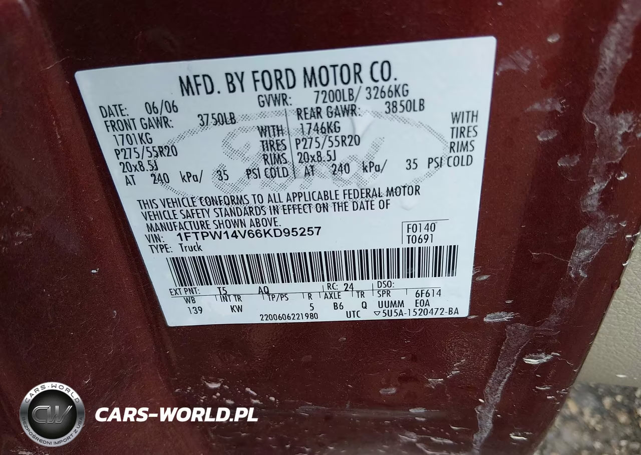 2006 Ford F-150 Fx4-Lariat-Xlt VIN:1FTPW14V66KD95257 - 9