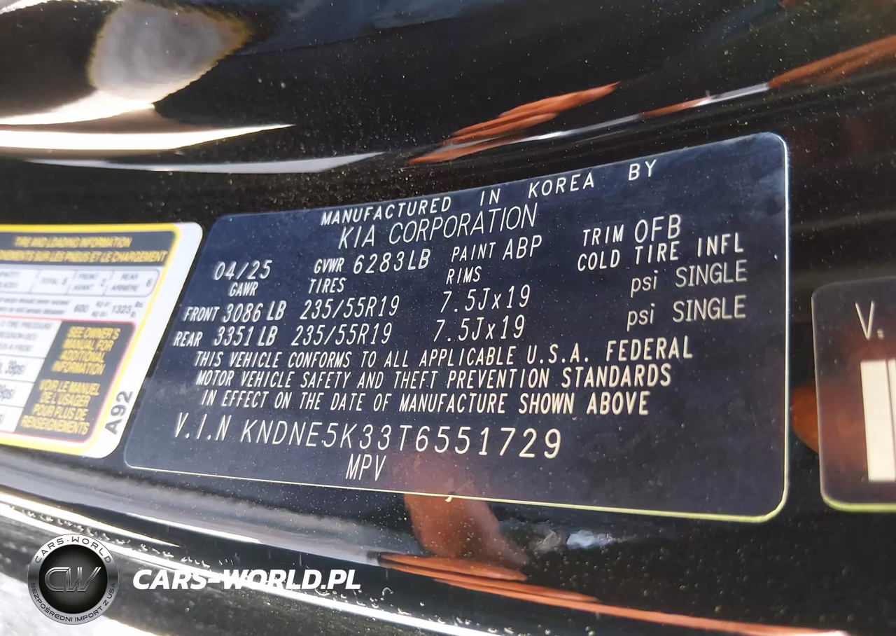 2026 Kia Carnival Mpv Sx VIN:KNDNE5K33T6551729 - 9