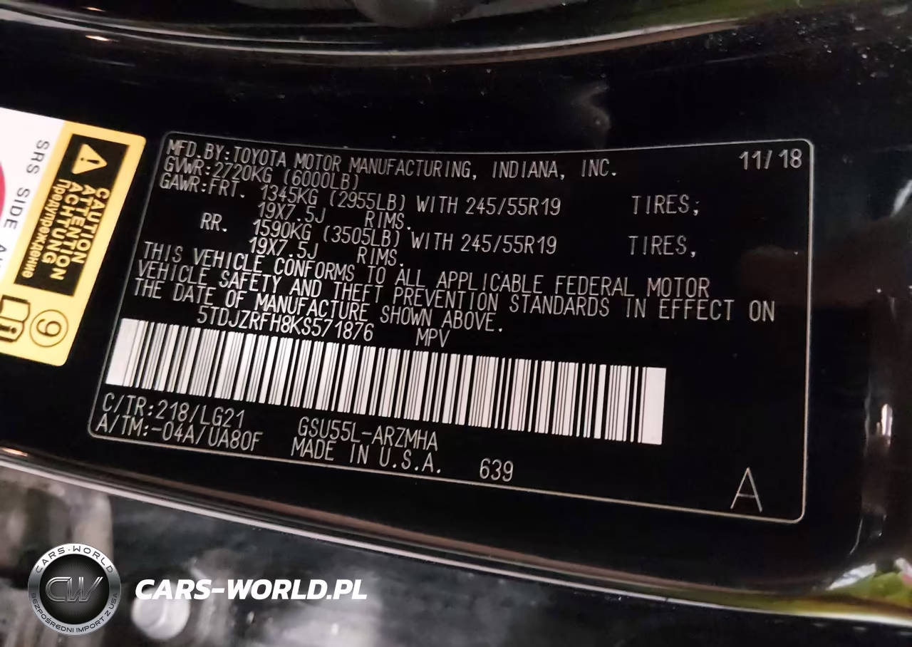 2019 Toyota Highlander Se VIN:5TDJZRFH8KS571876 - 9