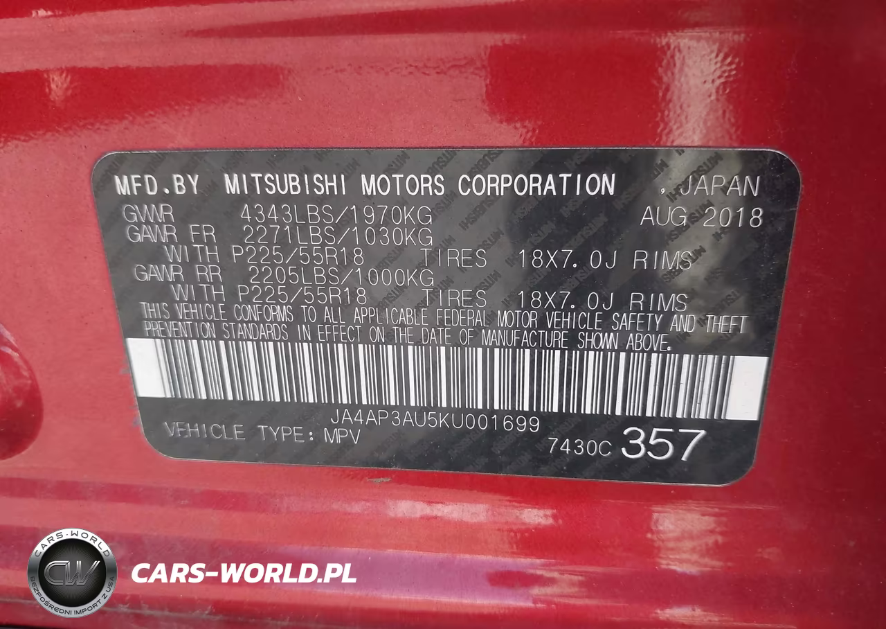 2019 Mitsubishi Outlander Sport 2.0 Es VIN:JA4AP3AU5KU001699 - 9
