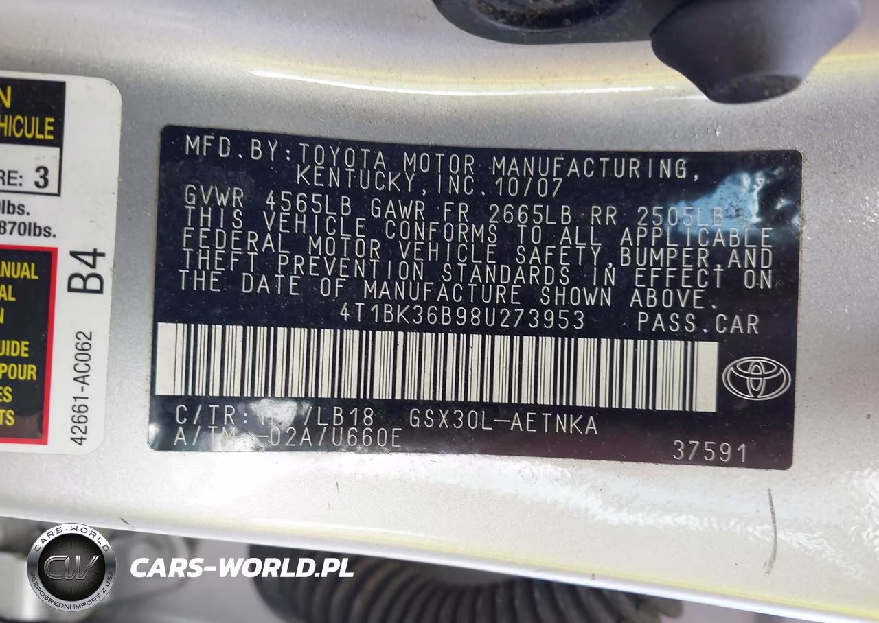2008 Toyota Avalon Touring VIN:4T1BK36B98U273953 - 9