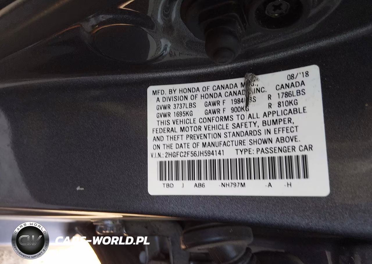 2018 Honda Civic Lx VIN:2HGFC2F56JH594141 - 9