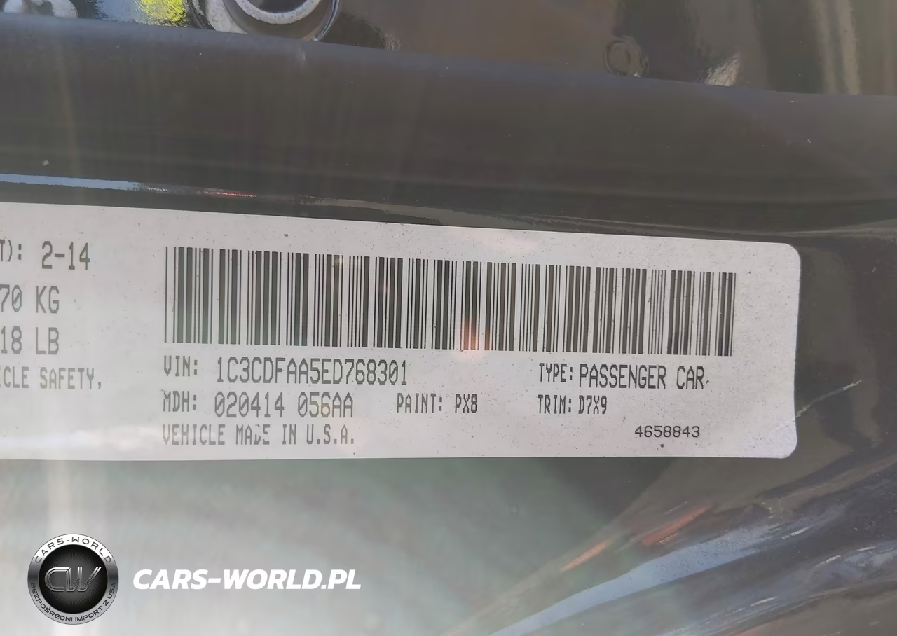 2014 Dodge Dart Se VIN:1C3CDFAA5ED768301 - 9