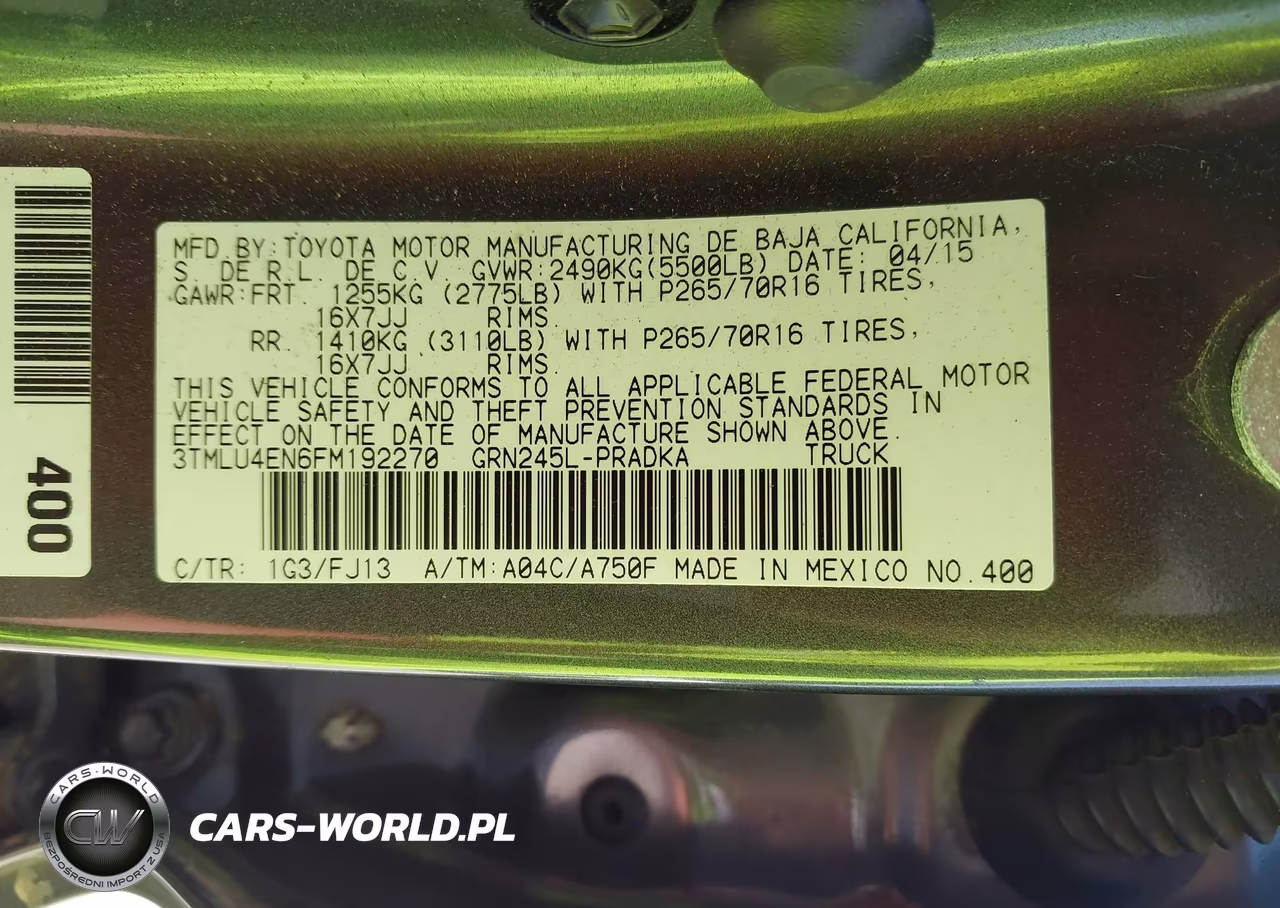 2015 Toyota Tacoma Base V6 VIN:3TMLU4EN6FM192270 - 9