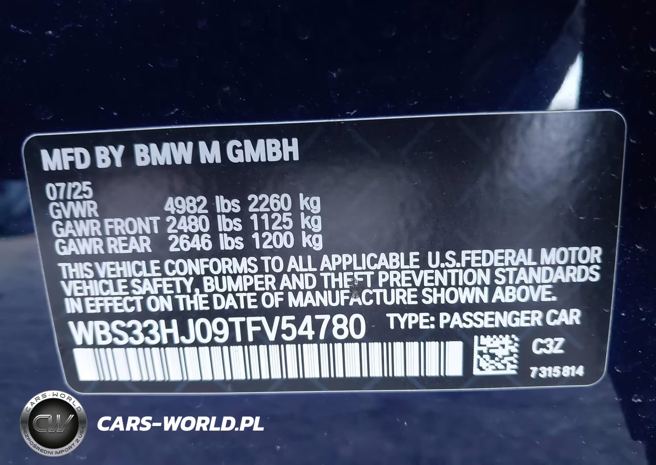 2026 BMW M3 Competition xDrive VIN:WBS33HJ09TFV54780 - 9