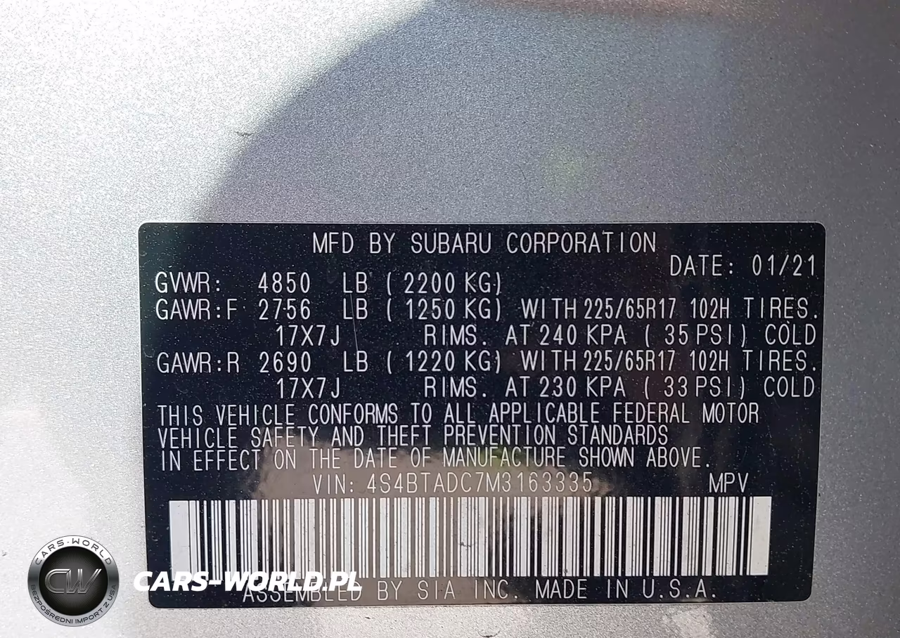 2021 Subaru Outback Premium VIN:4S4BTADC7M3163335 - 9