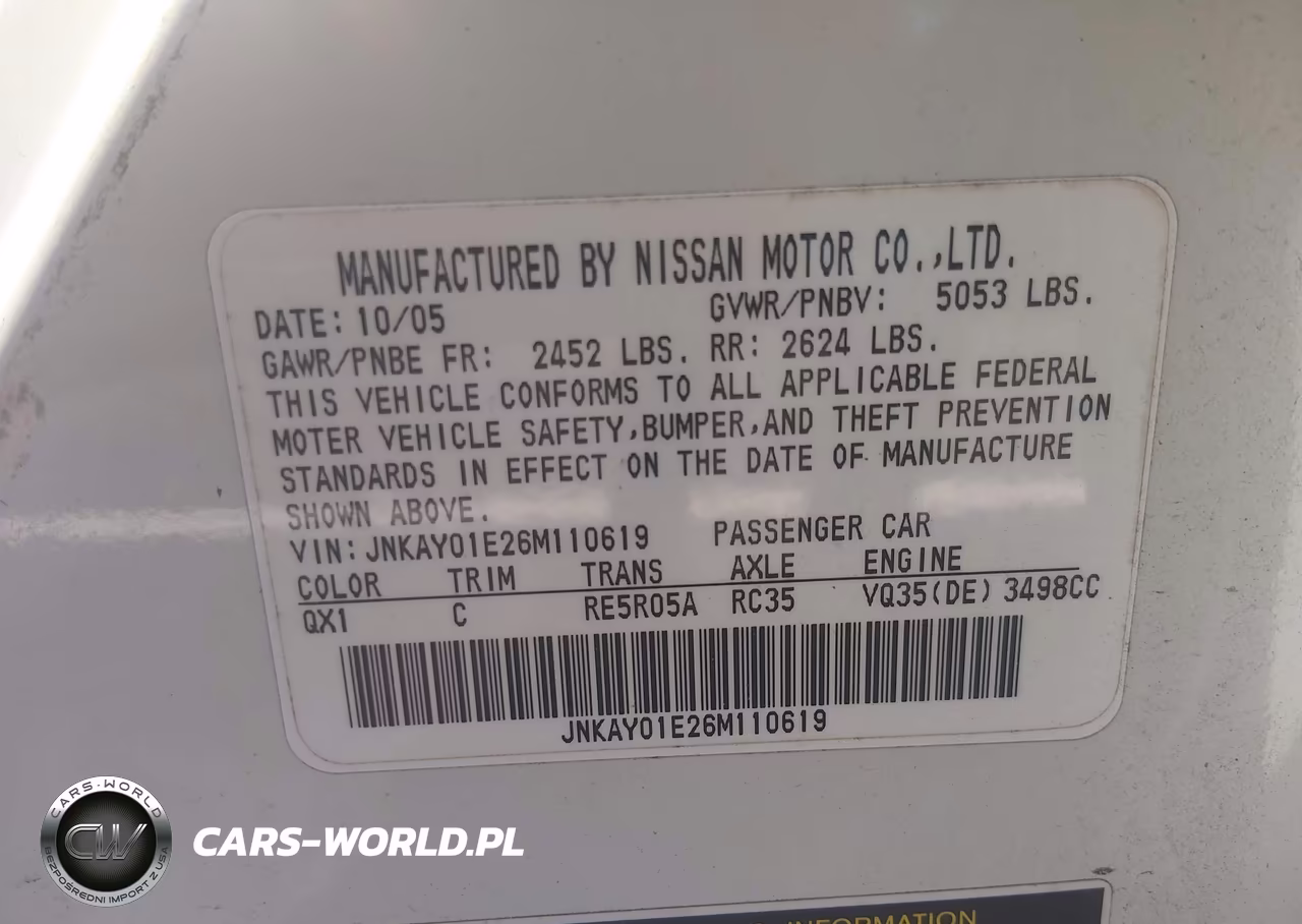 2006 Infiniti M35 VIN:JNKAY01E26M110619 - 9