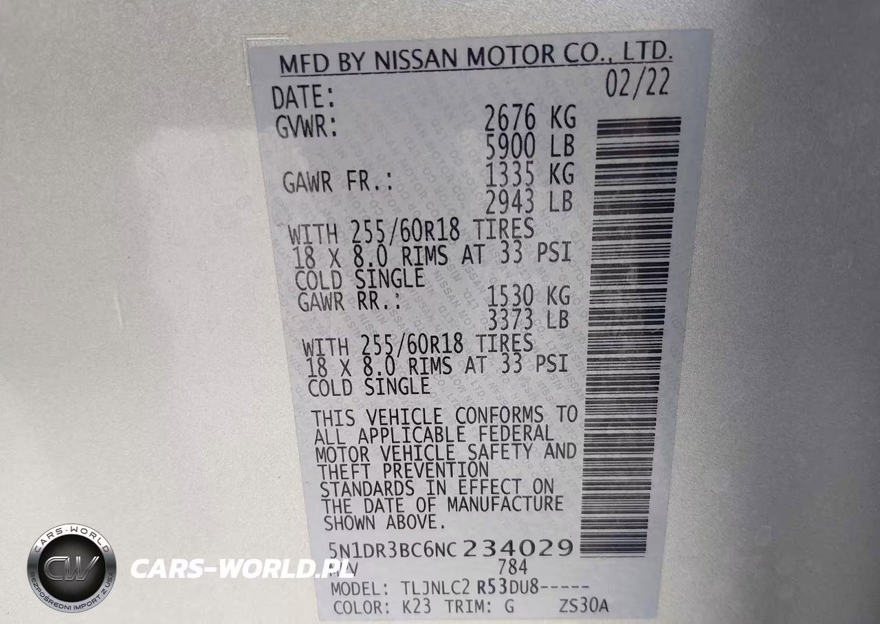 2022 Nissan Pathfinder Sv 4Wd VIN:5N1DR3BC6NC234029 - 9