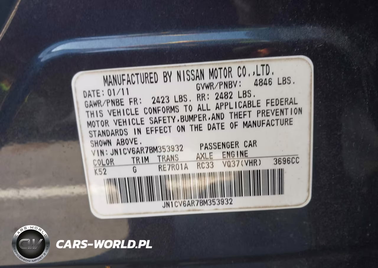 2011 Infiniti G37X VIN:JN1CV6AR7BM353932 - 9