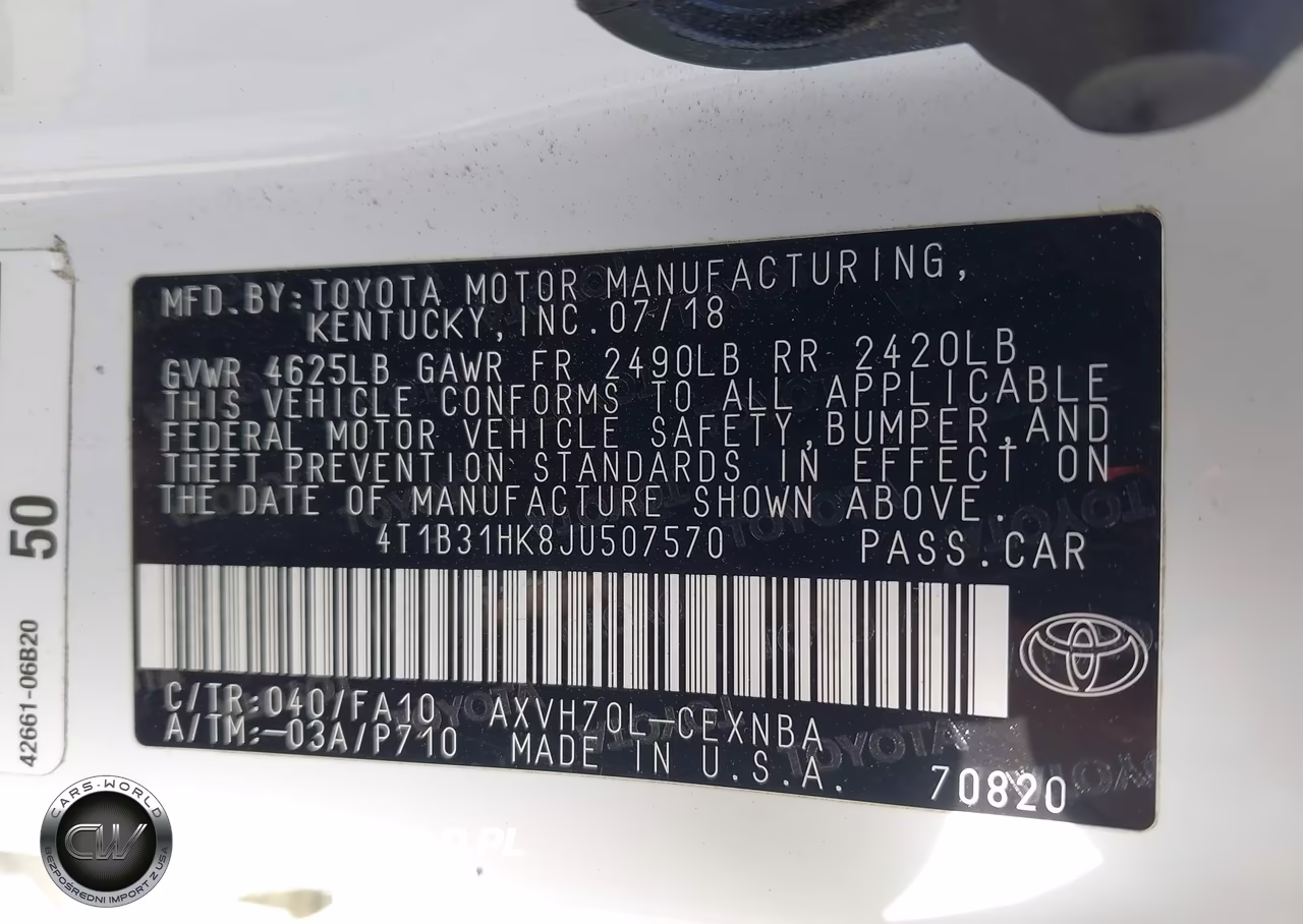 2018 Toyota Camry Hybrid Le VIN:4T1B31HK8JU507570 - 9