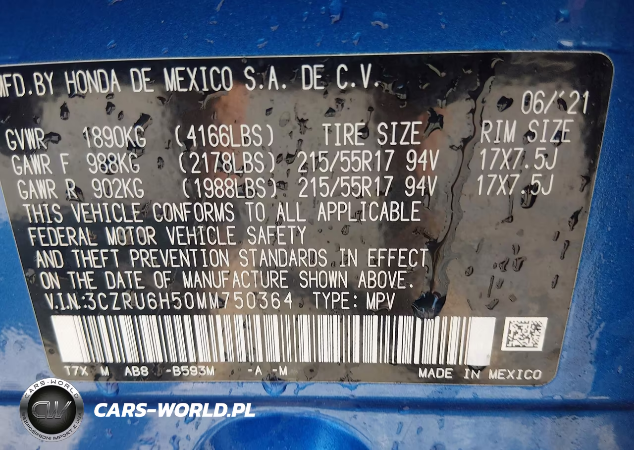 2021 Honda Hr-V Awd Ex VIN:3CZRU6H50MM750364 - 9