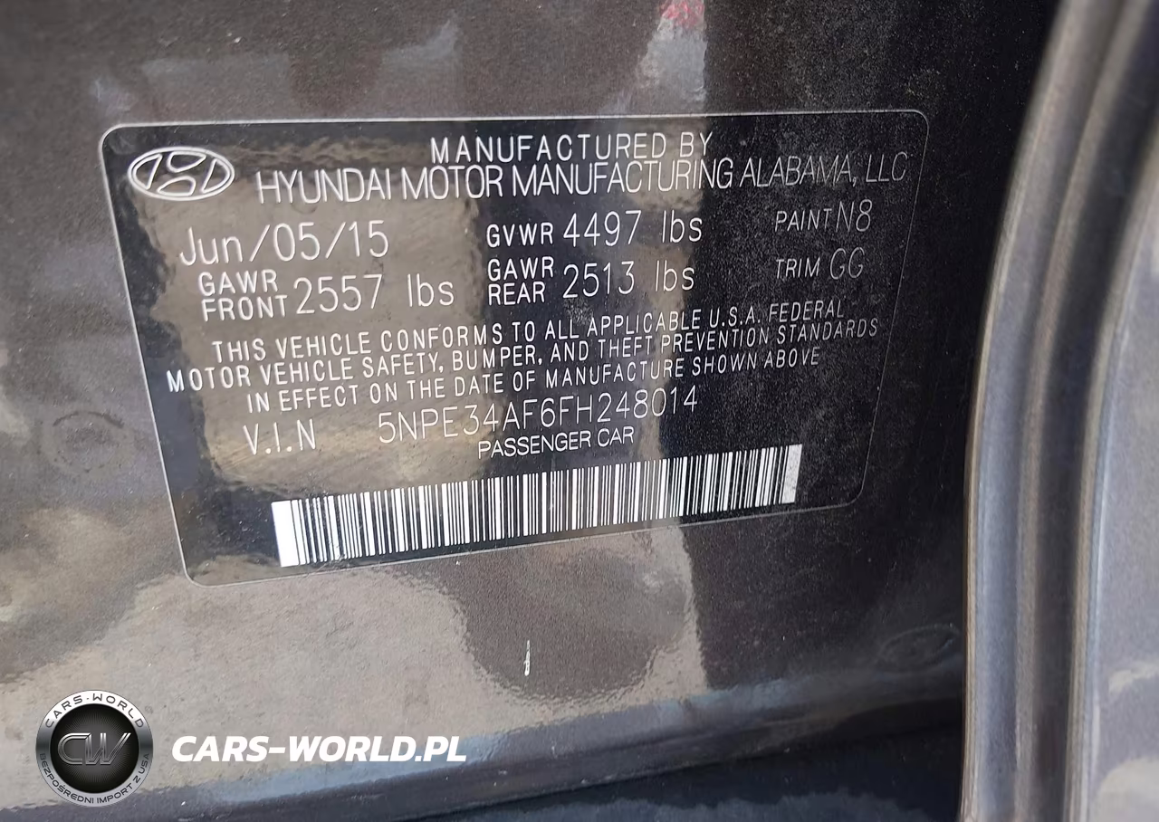 2015 Hyundai Sonata Sport VIN:5NPE34AF6FH248014 - 9