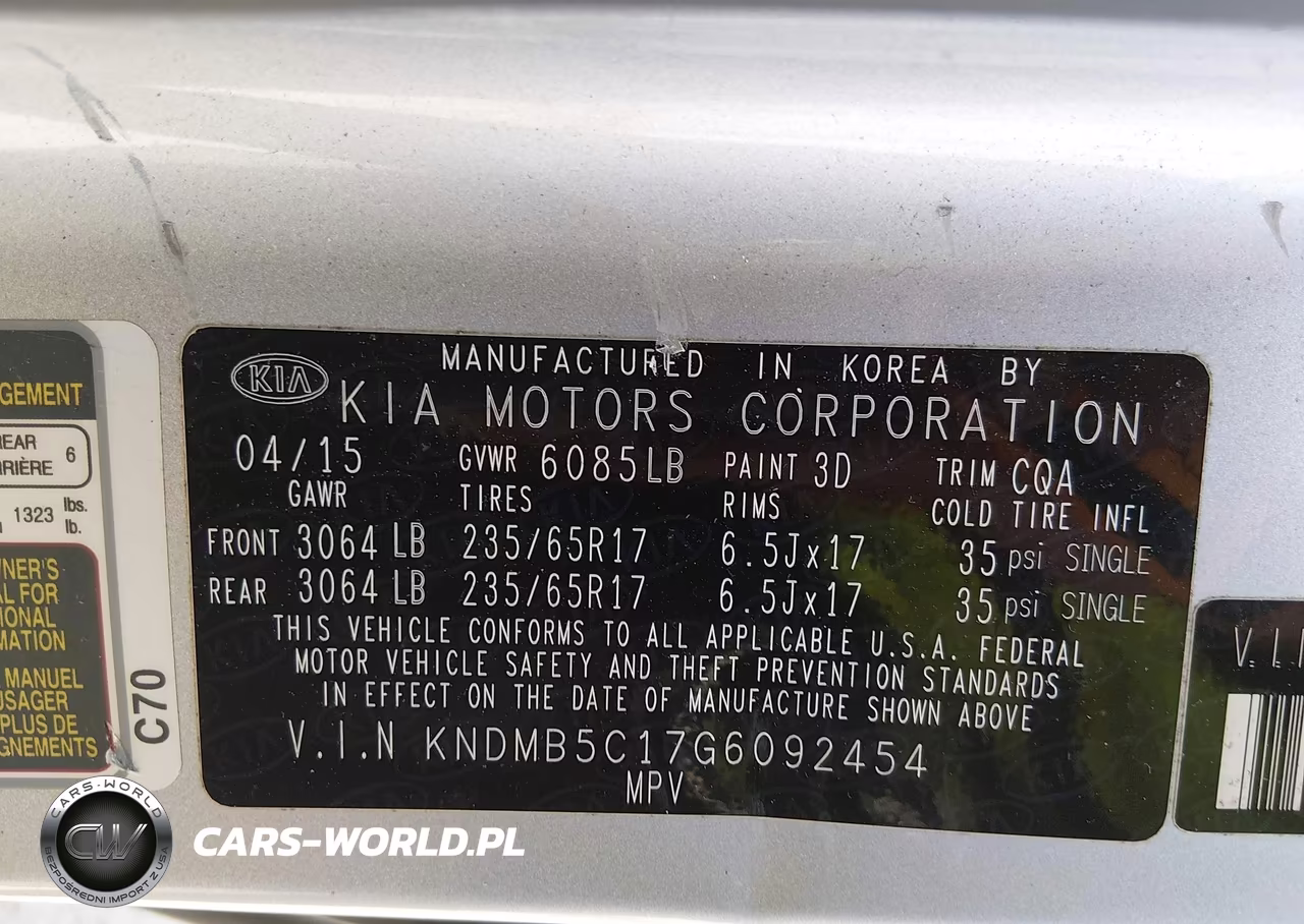 2016 Kia Sedona Lx VIN:KNDMB5C17G6092454 - 9