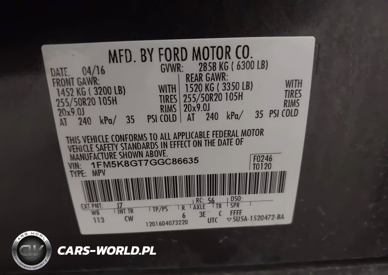 2016 Ford Explorer Sport VIN:1FM5K8GT7GGC86635 - 9