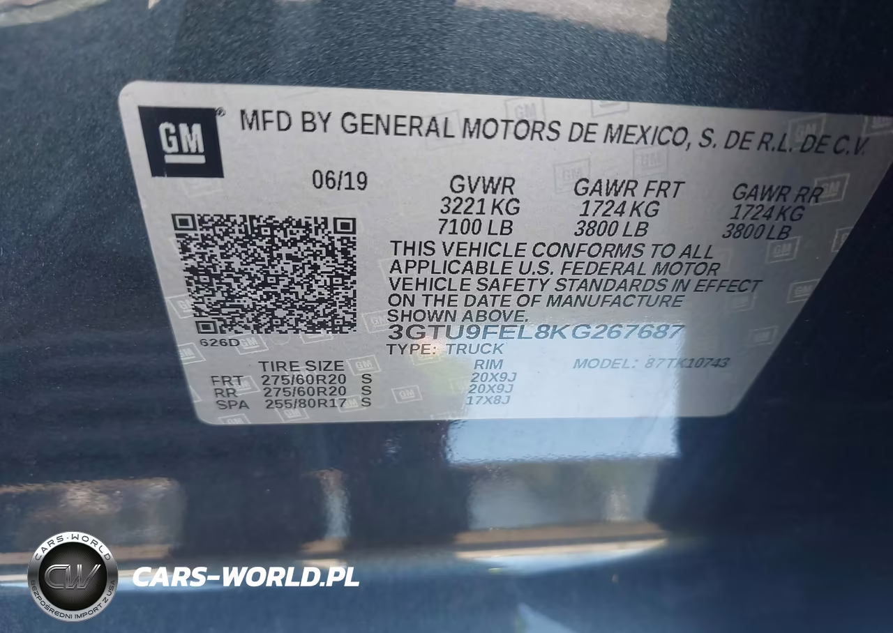 2019 GMC Sierra 1500 Denali VIN:3GTU9FEL8KG267687 - 9