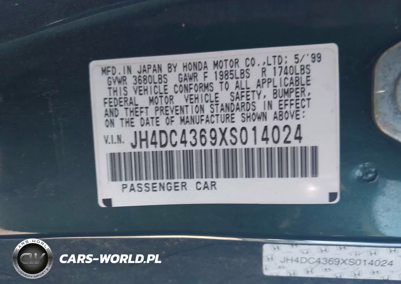 1999 Acura Integra Gs VIN:JH4DC4369XS014024 - 9