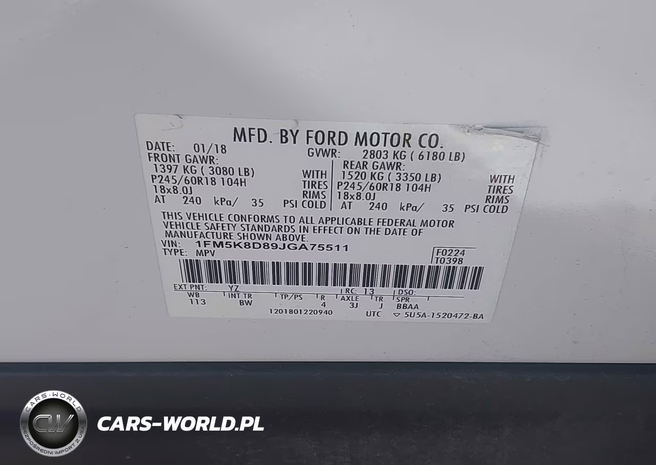 2018 Ford Explorer Xlt VIN:1FM5K8D89JGA75511 - 9
