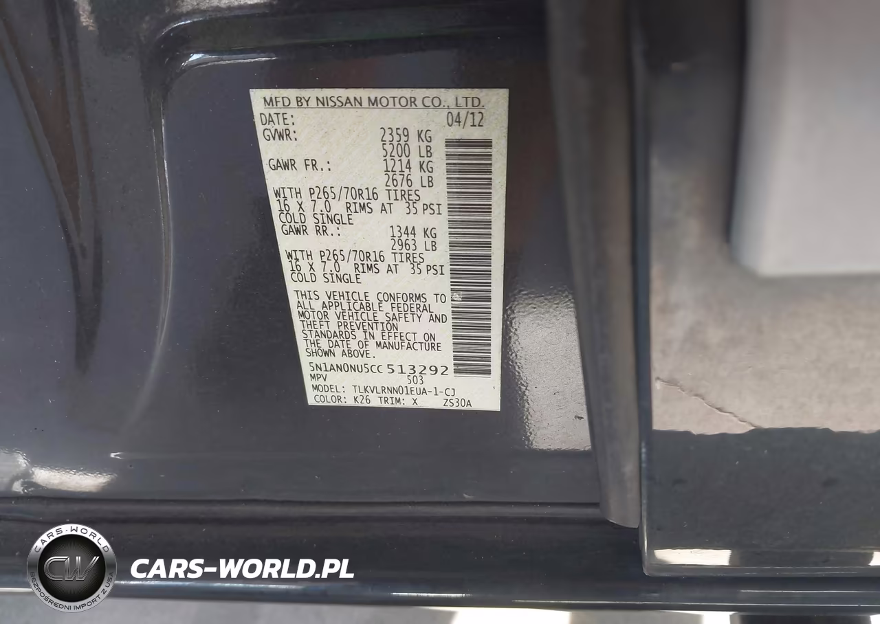 2012 Nissan Xterra S VIN:5N1AN0NU5CC513292 - 9